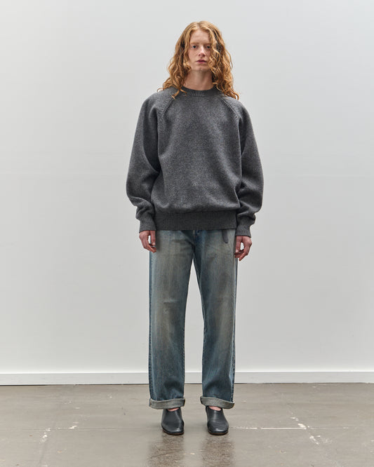 Yoko Sakamoto Raglan Crewneck Knit, Heather Grey