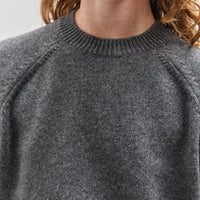 Yoko Sakamoto Raglan Crewneck Knit, Heather Grey