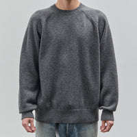 Yoko Sakamoto Unisex Raglan Crewneck Knit, Heather Grey