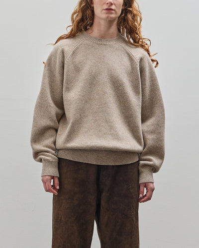 Yoko Sakamoto Raglan Crewneck Knit, Beige