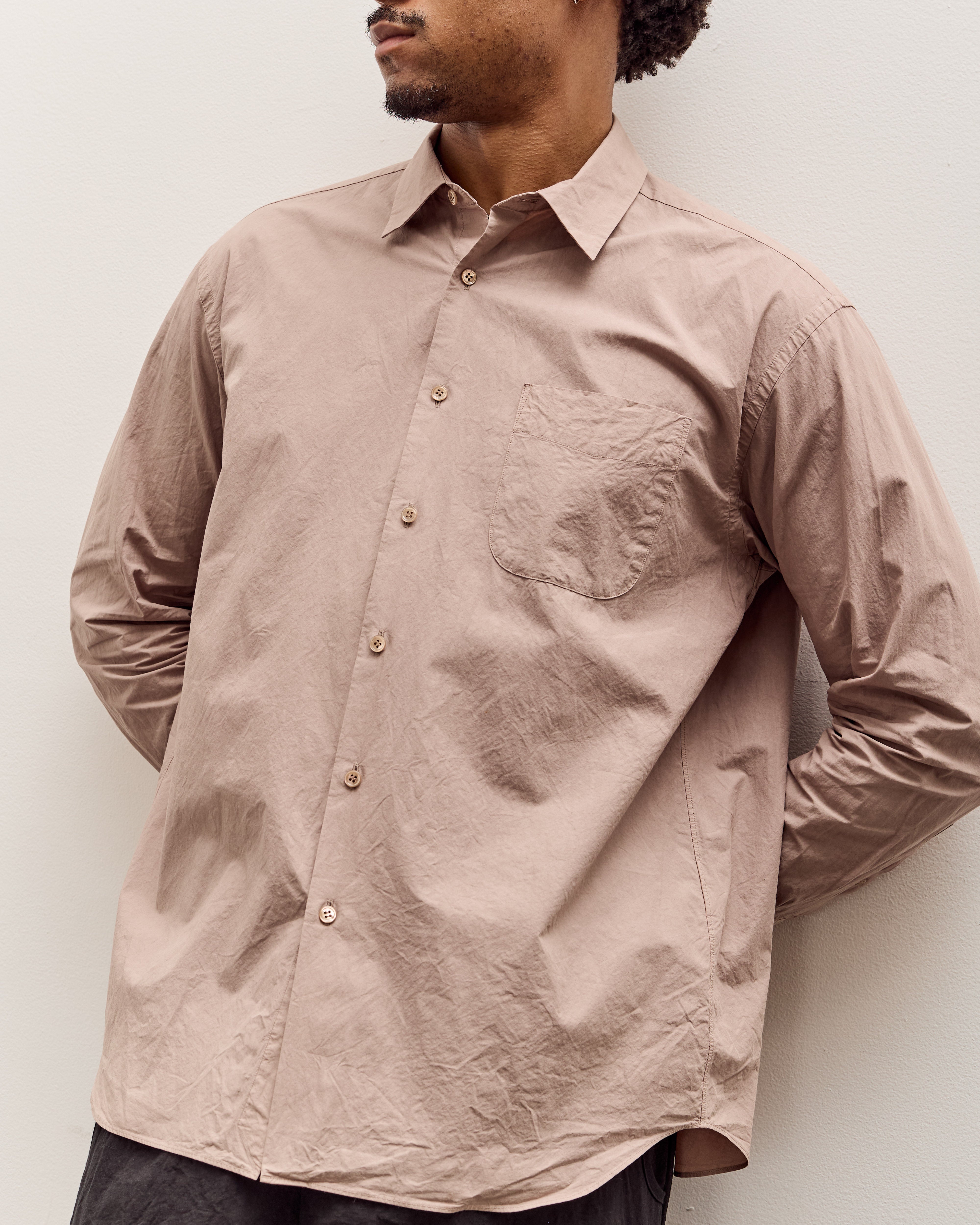 トップス YOKOSAKAMOTO REGULAR COLLAR SHIRT Yoko Sakamoto Regular Collar Shirt, Azuki – Glasswing