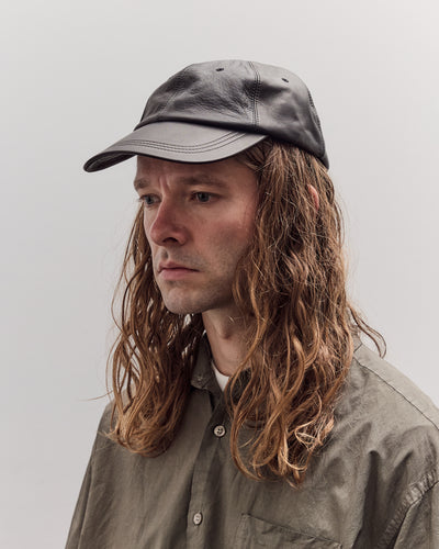 Gift Shop Cap, Black Leather