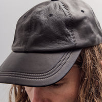 Gift Shop Cap, Black Leather