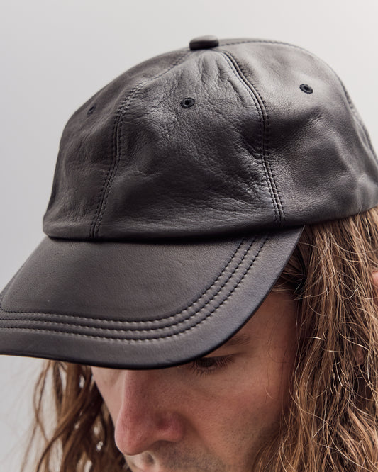 Gift Shop Cap, Black Leather