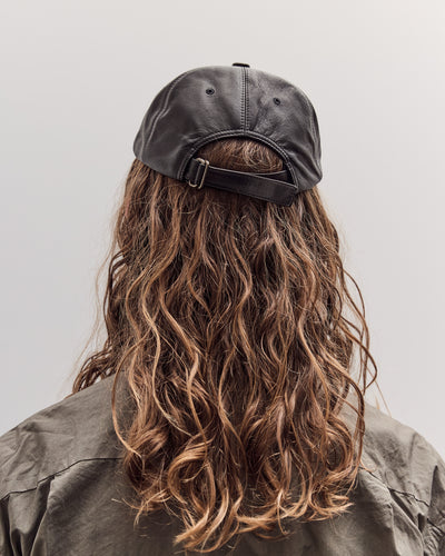 Gift Shop Cap, Black Leather