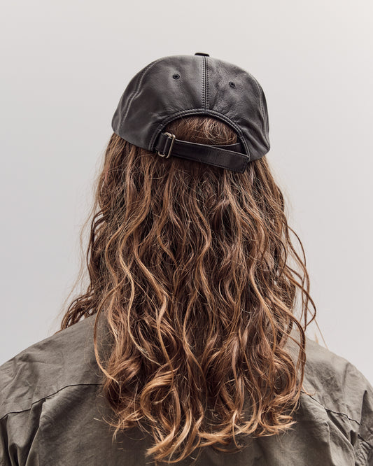 Gift Shop Cap, Black Leather