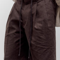 Yoko Sakamoto Double Pleated Short, Brown