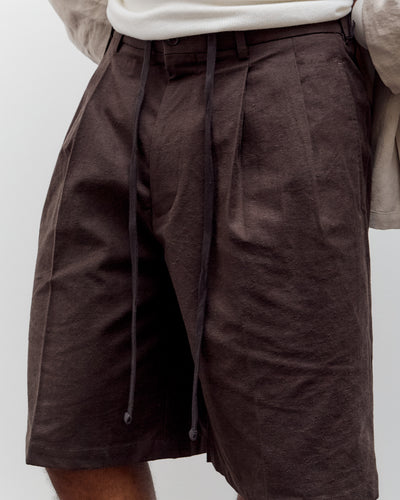 Yoko Sakamoto Double Pleated Short, Brown