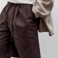 Yoko Sakamoto Double Pleated Short, Brown