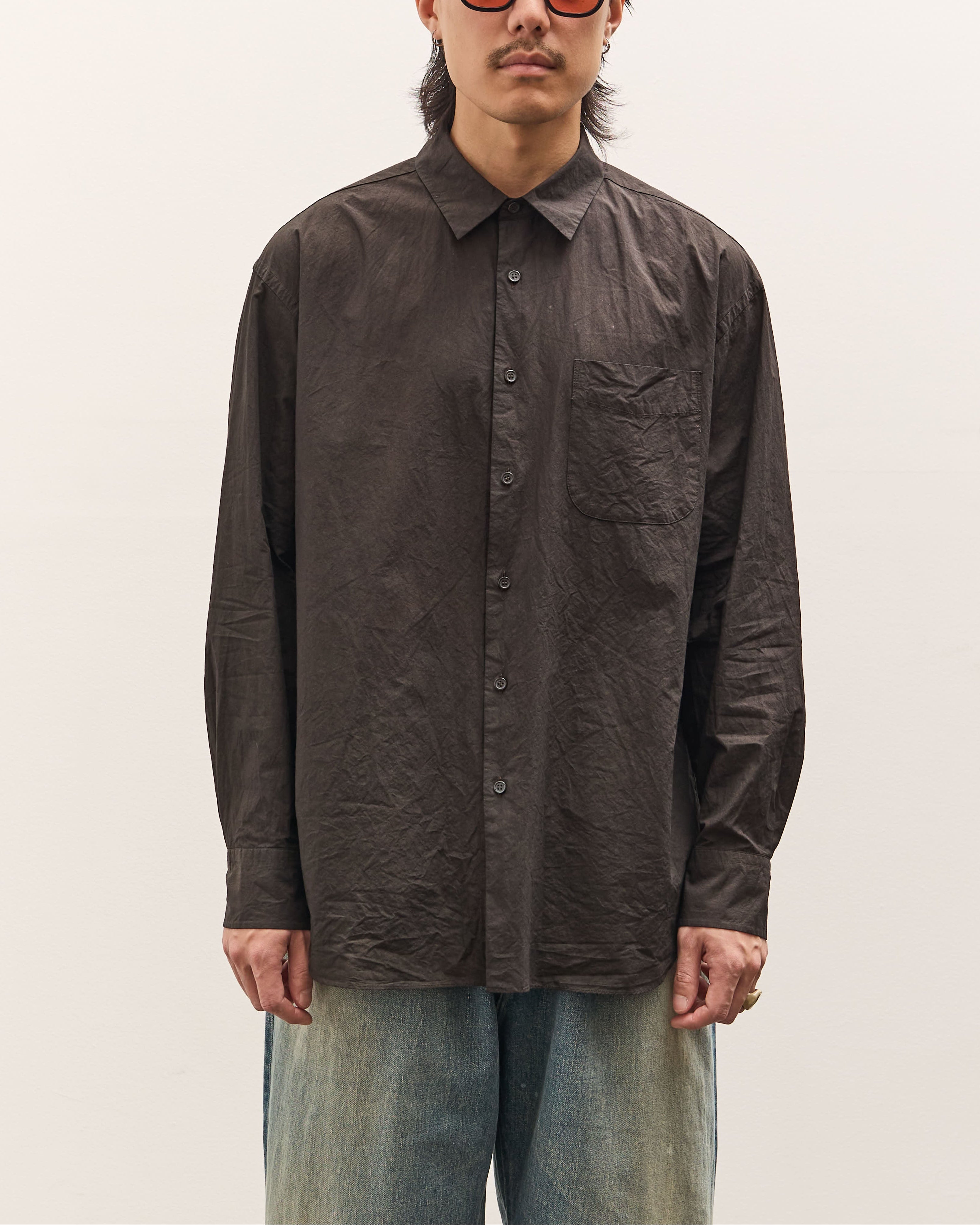 Yoko Sakamoto Regular Collar Shirt AW25, Kakishibu – Glasswing