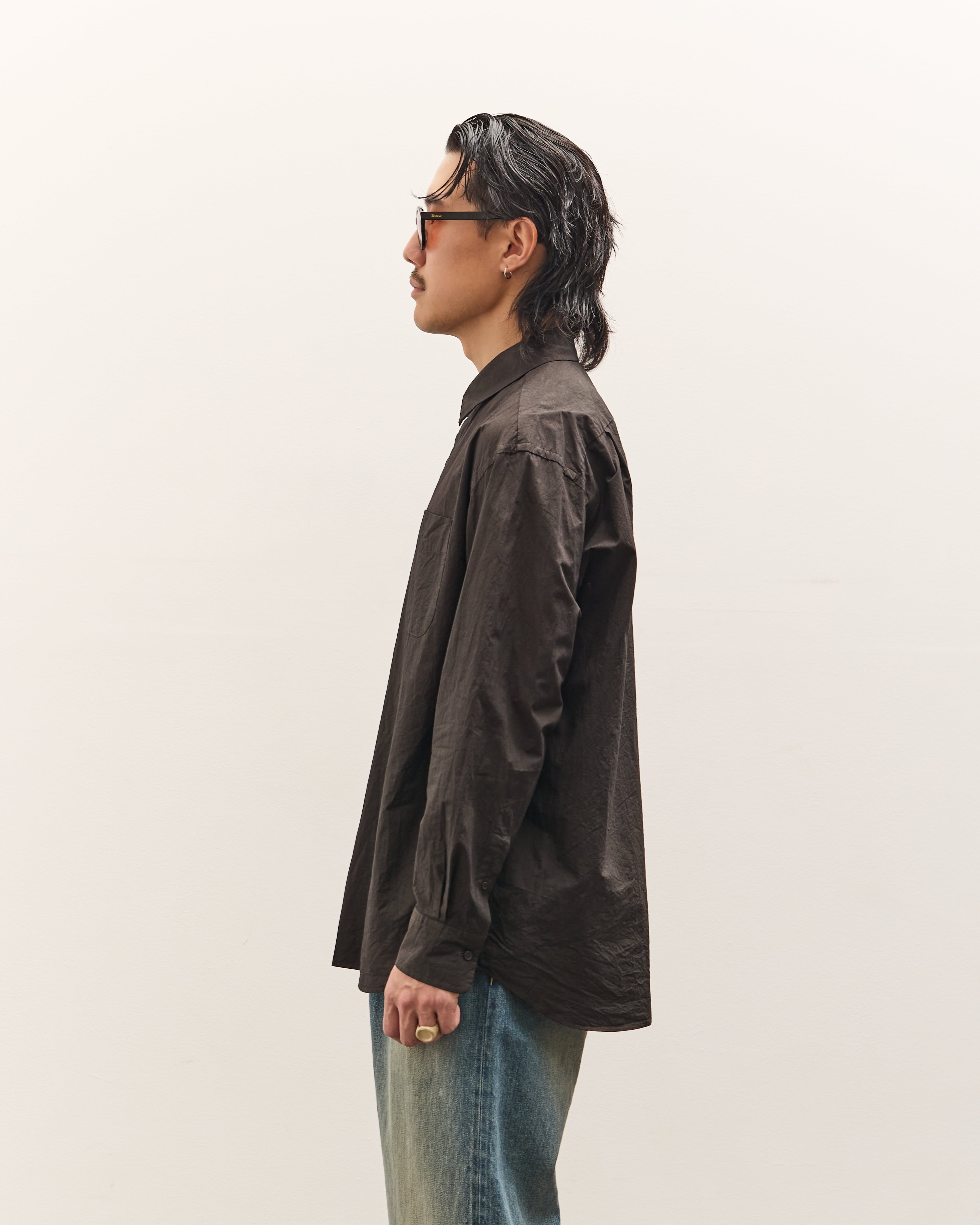 Yoko Sakamoto Regular Collar Shirt AW25, Kakishibu – Glasswing
