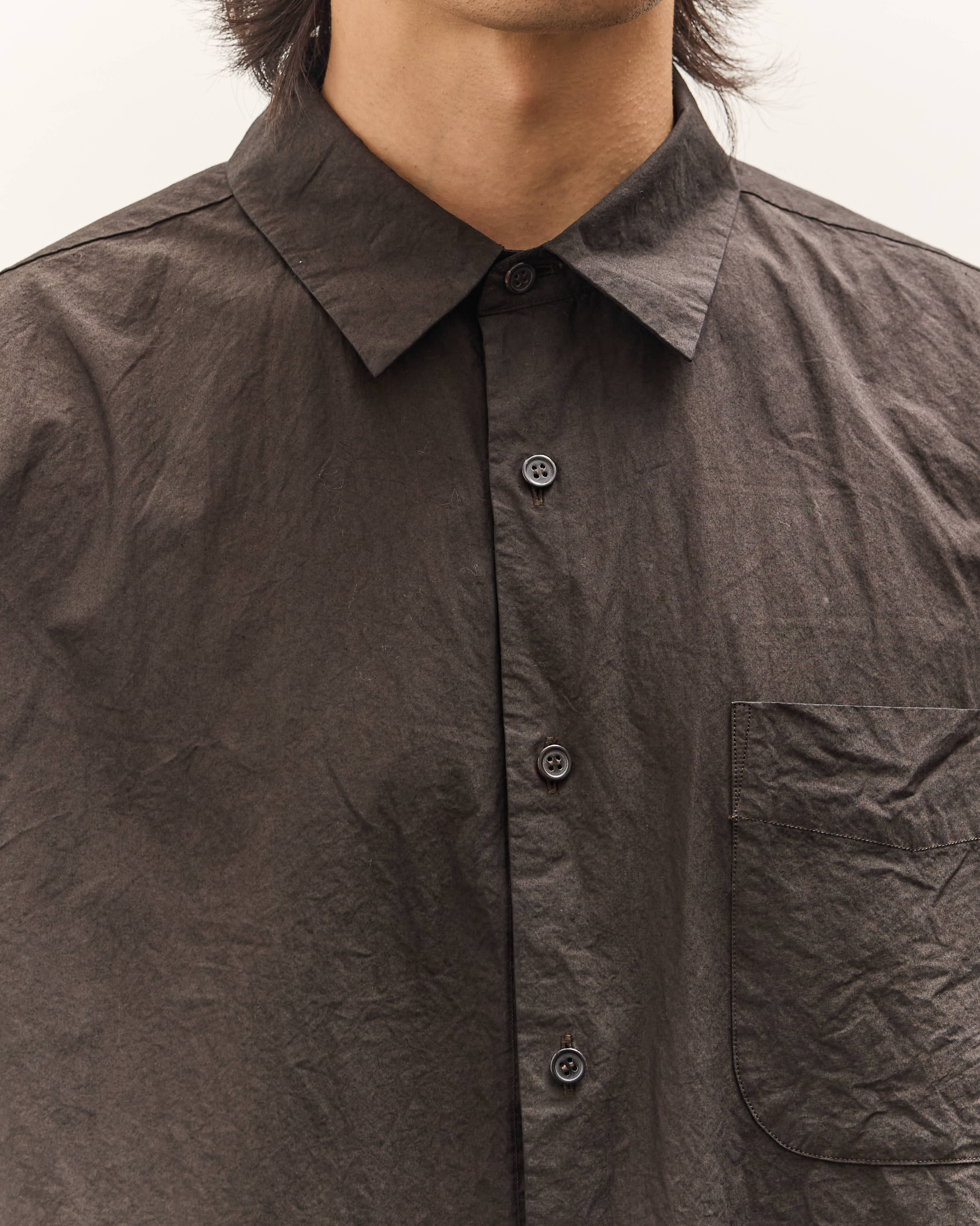 Yoko Sakamoto Regular Collar Shirt AW25, Kakishibu – Glasswing