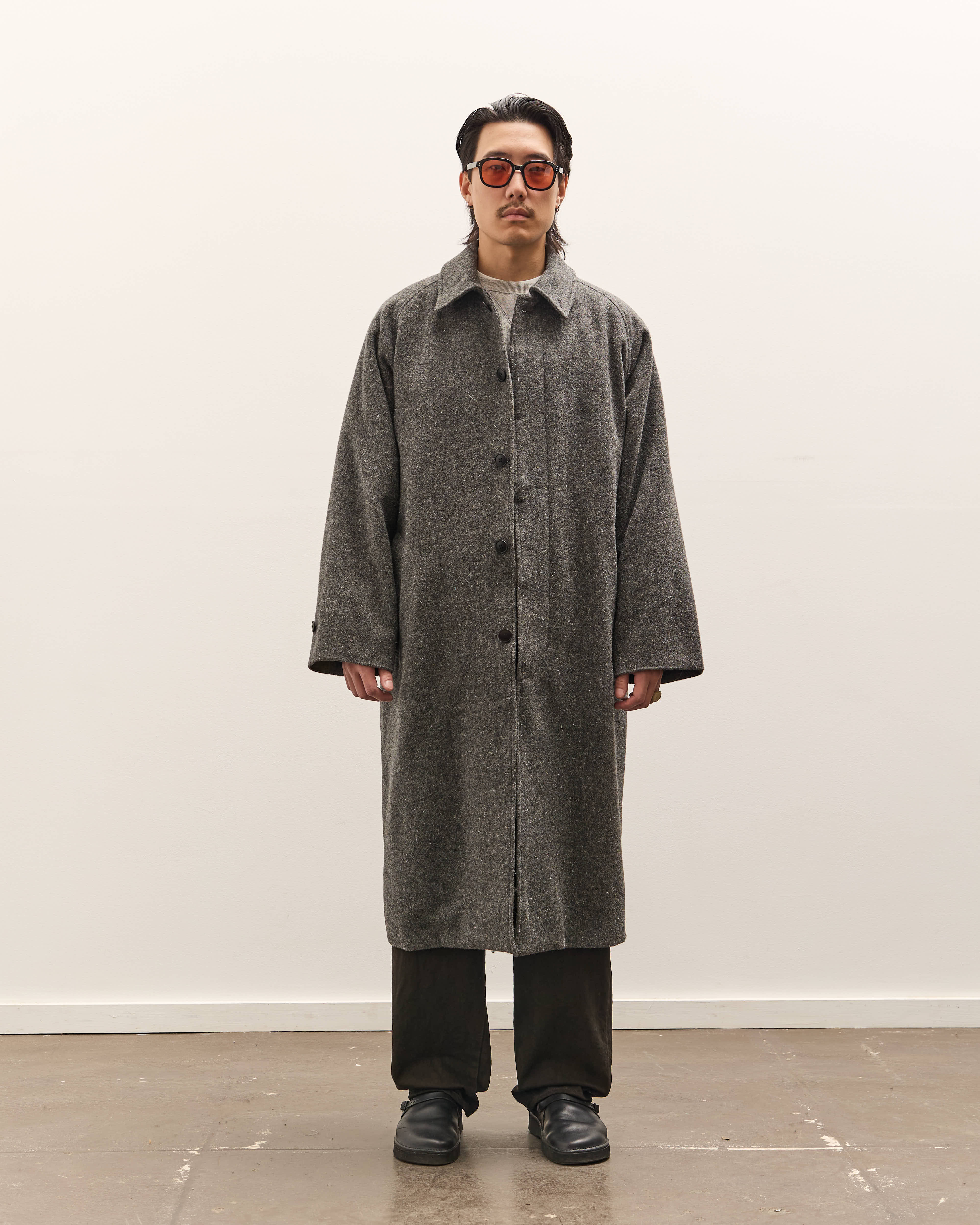 ジャケット・アウター YOKO SAKAMOTO BAL COLLAR COAT 25AW Yoko Sakamoto Bal Collar Coat Black Speckled – Neighbour