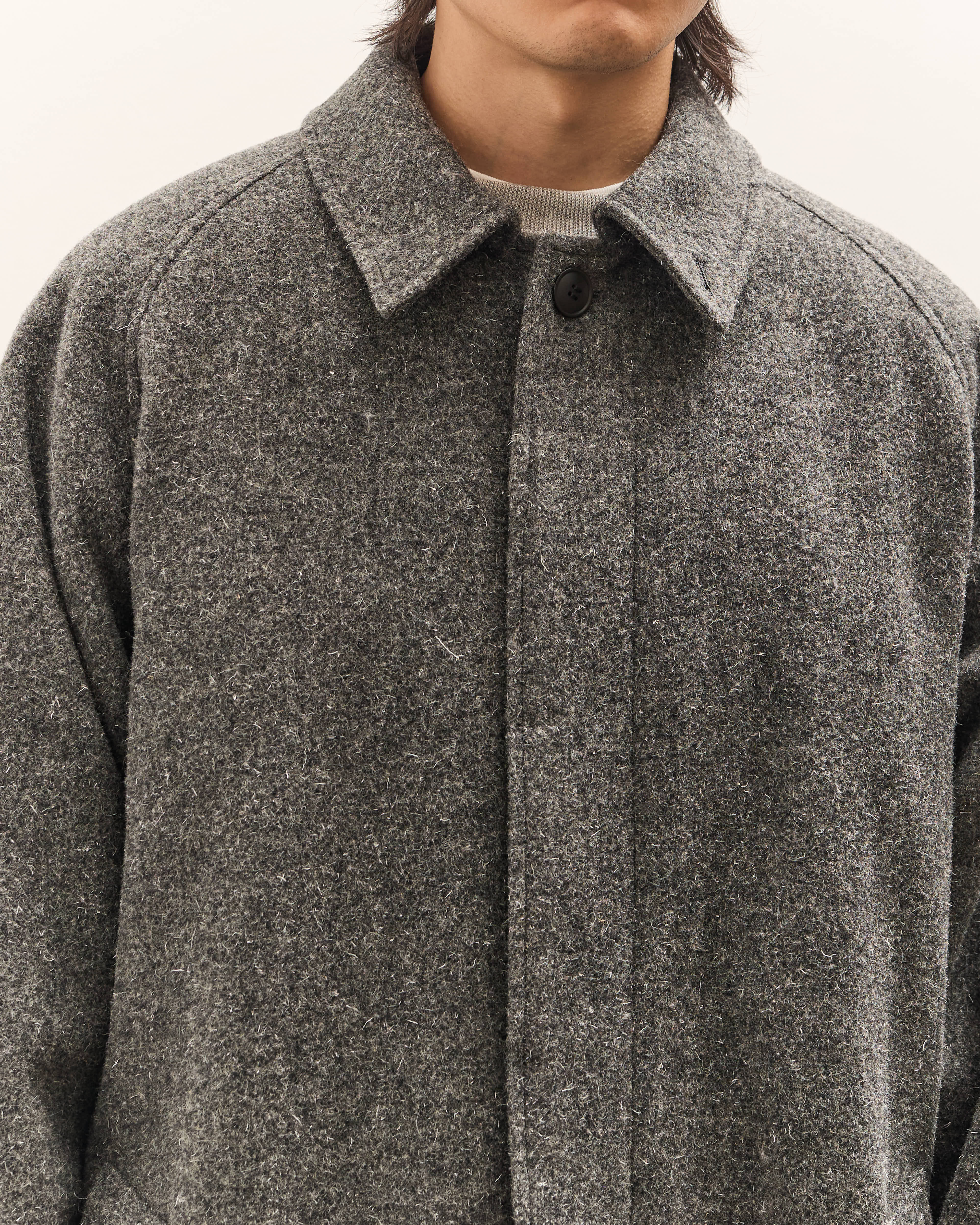 Yoko Sakamoto Bal Collar Jacket, Charcoal Gray – Glasswing