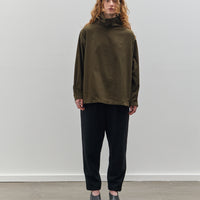 Yoko Sakamoto Brushed Cotton High Neck Pullover, Olive