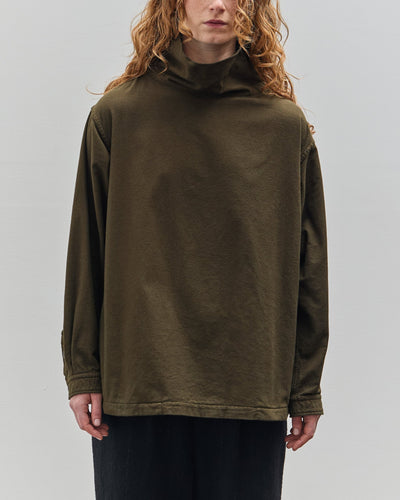 Yoko Sakamoto Brushed Cotton High Neck Pullover, Olive