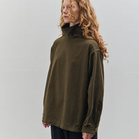 Yoko Sakamoto Brushed Cotton High Neck Pullover, Olive