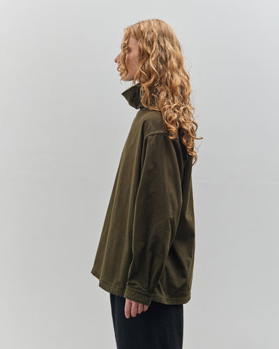 Yoko Sakamoto Brushed Cotton High Neck Pullover, Olive