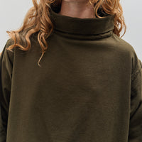 Yoko Sakamoto Brushed Cotton High Neck Pullover, Olive