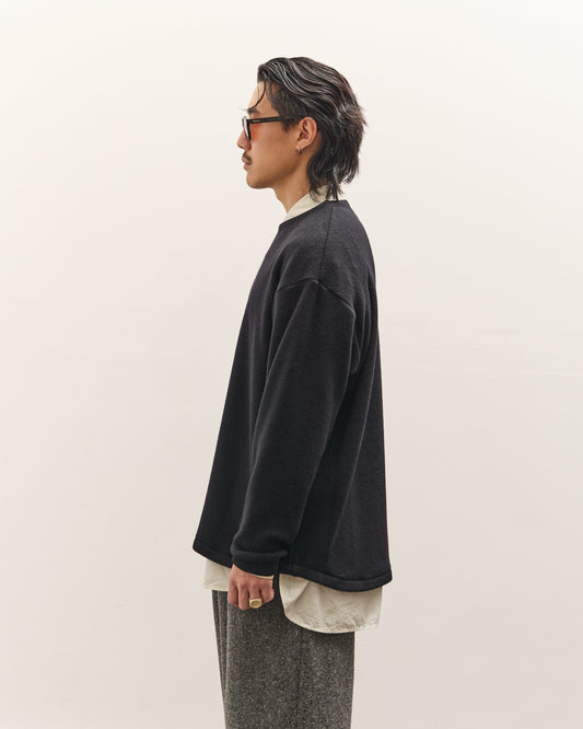 Yoko Sakamoto Crew Neck Pullover, Black