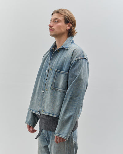 Yoko Sakamoto Unisex Denim Jacket, Used Fade Indigo