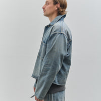 Yoko Sakamoto Unisex Denim Jacket, Used Fade Indigo