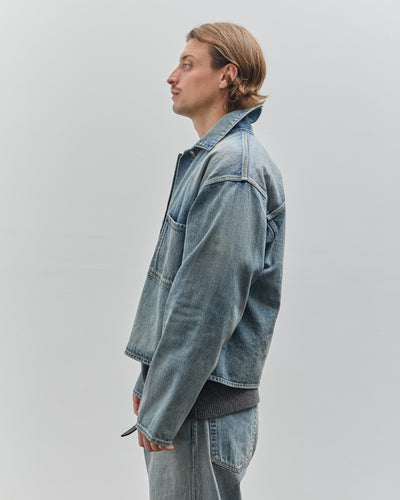 Yoko Sakamoto Unisex Denim Jacket, Used Fade Indigo