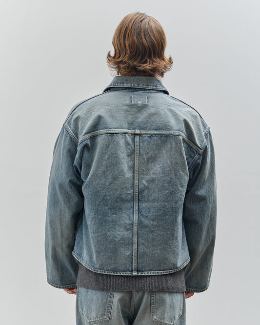 Yoko Sakamoto Unisex Denim Jacket, Used Fade Indigo