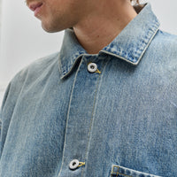 Yoko Sakamoto Unisex Denim Jacket, Used Fade Indigo