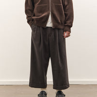 Yoko Sakamoto Double Pleated Cropped Trousers, Brown