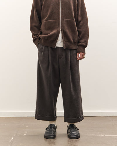 Yoko Sakamoto Double Pleated Cropped Trousers, Brown