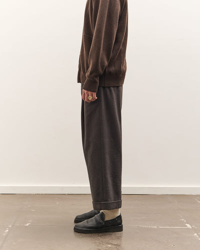 Yoko Sakamoto Double Pleated Cropped Trousers, Brown