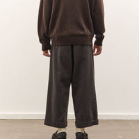 Yoko Sakamoto Double Pleated Cropped Trousers, Brown