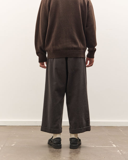 Yoko Sakamoto Double Pleated Cropped Trousers, Brown