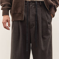 Yoko Sakamoto Double Pleated Cropped Trousers, Brown