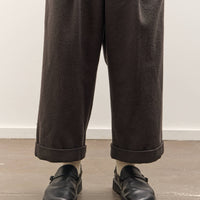 Yoko Sakamoto Double Pleated Cropped Trousers, Brown