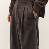 Yoko Sakamoto Double Pleated Cropped Trousers, Brown