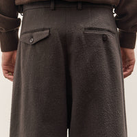 Yoko Sakamoto Double Pleated Cropped Trousers, Brown