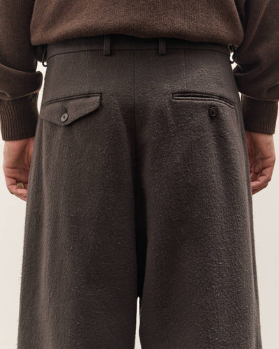 Yoko Sakamoto Double Pleated Cropped Trousers, Brown