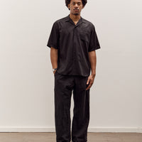 Yoko Sakamoto Open Collar S/S Shirt, Black