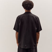 Yoko Sakamoto Open Collar S/S Shirt, Black
