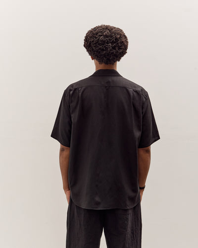 Yoko Sakamoto Open Collar S/S Shirt, Black
