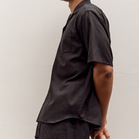Yoko Sakamoto Open Collar S/S Shirt, Black