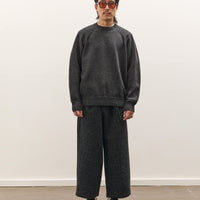 Yoko Sakamoto Raglan Crew Neck Knit, Charcoal Gray