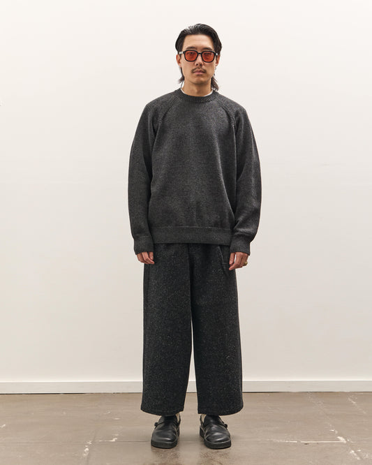 Yoko Sakamoto Raglan Crew Neck Knit, Charcoal Gray