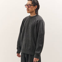 Yoko Sakamoto Raglan Crew Neck Knit, Charcoal Gray