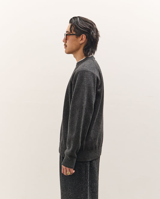 Yoko Sakamoto Raglan Crew Neck Knit, Charcoal Gray