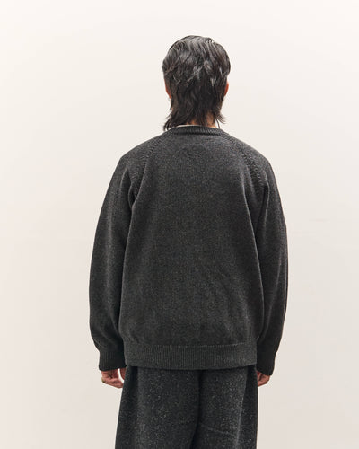 Yoko Sakamoto Raglan Crew Neck Knit, Charcoal Gray