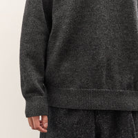 Yoko Sakamoto Raglan Crew Neck Knit, Charcoal Gray