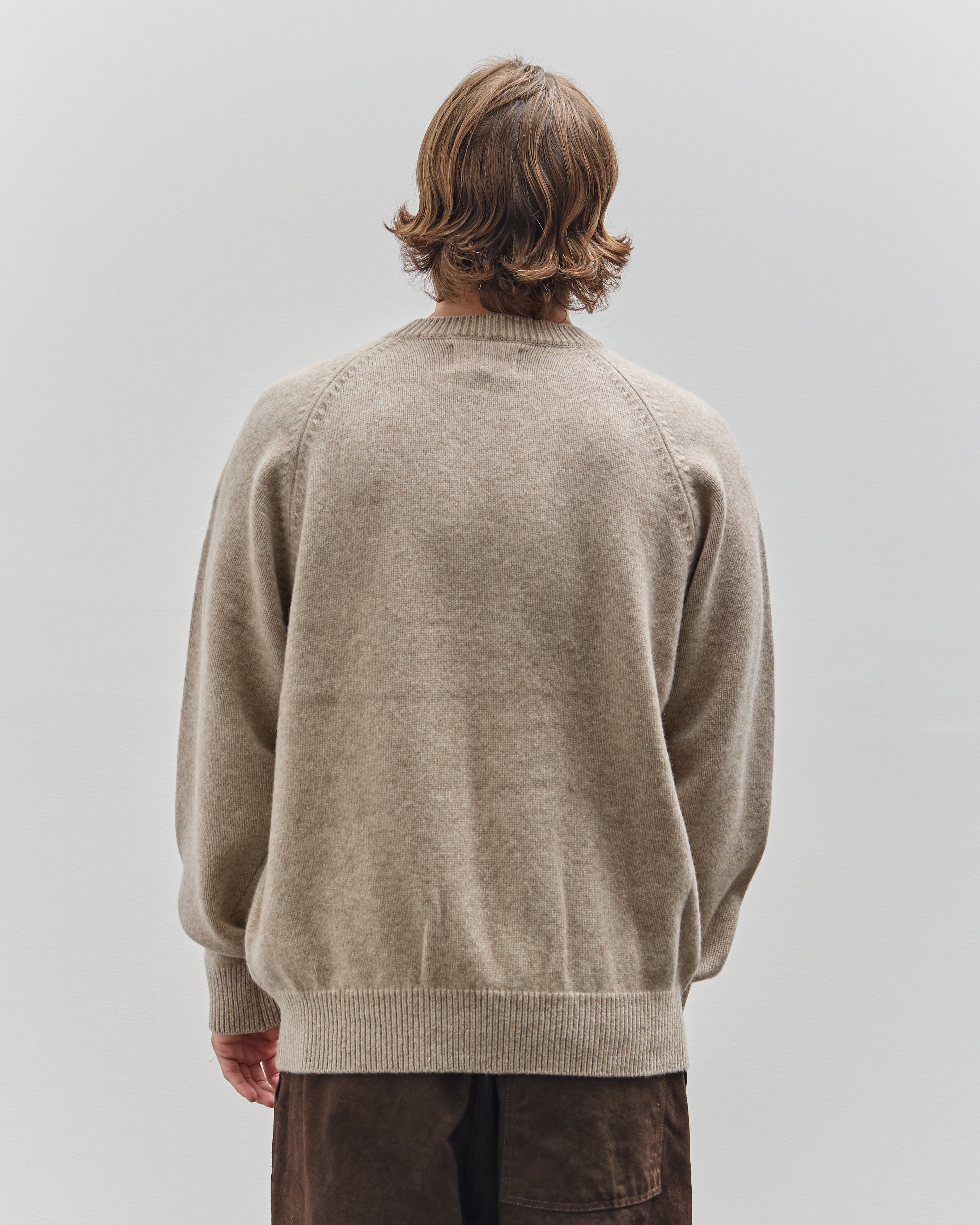 Yoko Sakamoto Unisex Raglan Crewneck Knit, Beige – Glasswing